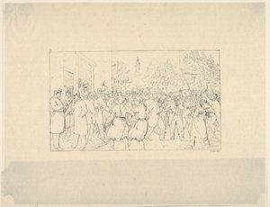 Verkiezing in Baltimore, november 1862 uit Confederate War Etchings, 1861-63 door Adalbert John Volck