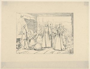 Aanbieding van klokken om in kanonnen te worden gegoten uit Confederate War Etchings, 1861-63 door Adalbert John Volck