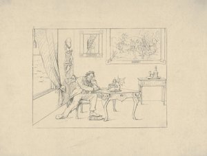 Het schrijven van de emancipatieproclamatie uit Confederate War Etchings, 1861-63