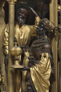 Aanbidding der Wijzen (detail) door Adam (school of) Kraft