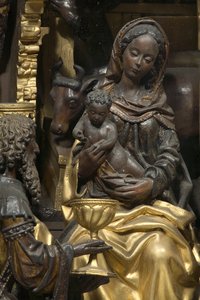 Aanbidding der Wijzen (detail) door Adam (school of) Kraft