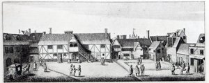Zuidelijk uitzicht op Arundel House in Londen, geëtst door Wenceslaus Hollar in 1646 en gepubliceerd in 1792 door Adam Alexius Bierling
