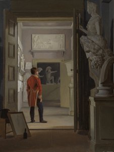 De Hal van Antiquiteiten in Charlottenborg Paleis, Kopenhagen, 1830 door Adam August Müller