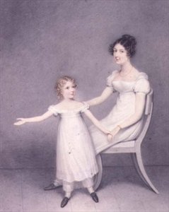 Lady Louth, dochter van de 13e Baron Dunsany, met haar dochter