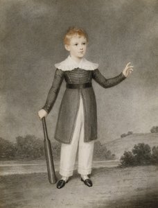 Portret van Edward Currie met een cricketbat, 1830 door Adam Buck