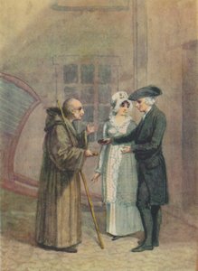 Yorik, de monnik en Madame L- in de binnenplaats van de herberg in Calais, ca. 1760s, 1942