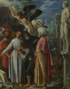 De heilige Laurentius voor zijn martelaarschap. Om 1600-01