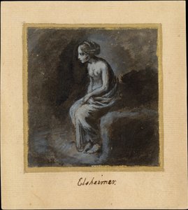 Sitzende junge Frau door Adam Elsheimer