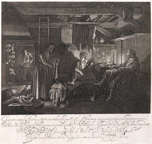 Het huis van Philemon en Baucis, gegraveerd door Graaf Hendrik Goudt (1585-1630)