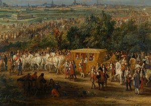 De Intocht van Lodewijk XIV door Adam Frans van der Meulen