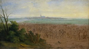 De Troepen van Lodewijk XIV voor Naarden, 20 juli 1672 door Adam Frans van der Meulen