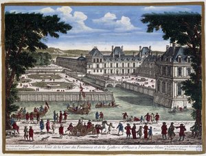 Kasteel van Fontainebleau - gravure door Perelle door Adam Perelle