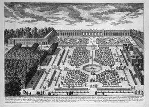 Le Chateau de Trianon, Tuinen van Petit Trianon bij het koninklijk paleis van Versailles door Adam Perelle