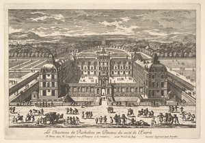Het kasteel van Richelieu in Poitou vanaf de ingangszijde, 17e eeuw