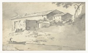 Huis in een zuidelijk landschap door Adam Pijnacker