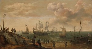 Schepen voor een kust
