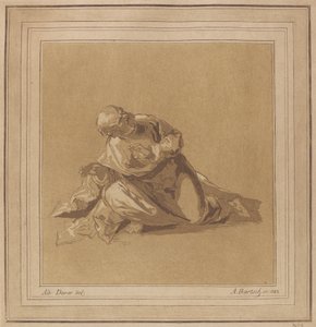 Een hurkende apostel Sint Petrus, 1785 door Adam von Bartsch