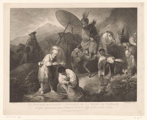 De doop van de kamerling door Philippus door Adam von Bartsch
