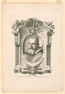 Portret van Galileo Galilei (1562-1642) door Adamo Fioroni, active first half of 19th century