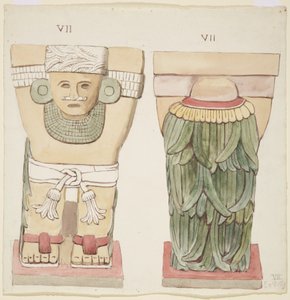 Kariatide van de buitenkamer, Tempel A, balspelbaan, Chichen Itza, Mexico