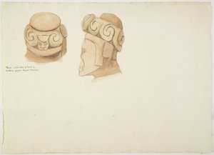 Klei- of stenen figuur uit Tiahuanaco (Tiwanaku), Bolivia door Adela Breton