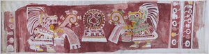 Kopie van een muurschildering uit de Casa de Barrios in Teopancaxco, Teotihuacan, Staat Mexico door Adela Breton