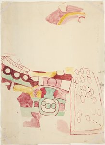 Kopie van fragmenten van schilderijen uit Teotihuacan, Mexico