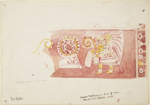 Fresco uit Casa de Barrios, Teopancaxco, Teotihuacan, Mexico door Adela Breton
