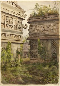 Scène uit Chichen Itza, Mexico door Adela Breton