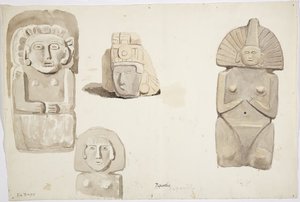 Stenen beelden van Papantla, Mexico