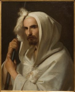 Portret van een Arabier met een geweer en een barracano, 1849