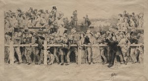 Een Scène bij de Derby door Adlophe Lalauze