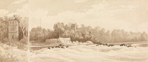 Verwoeste toren op de plaats van de oude stad Panama, vernietigd door Morgan de Boekaniers in 1670, maart 1850 door Admiral Sir Edward Gennys Fanshawe