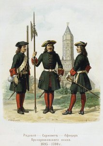Gala-uniformen van het Preobrazhensky Regiment