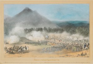De Slag bij de Choloki-rivier, aan de grens van Guria op 4 juni 1854, 1854 door Adolf Charlemagne
