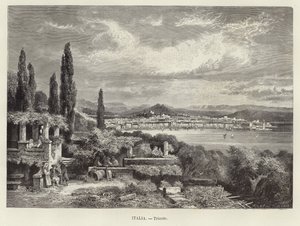 Italië - Triëst. Gravure door A Clos