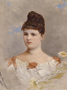 Portret van Ottilie Schneitt von Schwarzenfeld door Adolf d. Ä. Schreitter von Schwarzenfeld