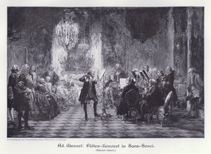 Fluitconcert in het Paleis van Sanssouci, Potsdam, Pruisen