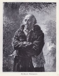William Shakespeare, Engelse toneelschrijver door Adolph Friedrich Erdmann von (after) Menzel