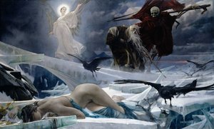 Ahasverus aan het Einde van de Wereld door Adolf Hiremy Hirschl