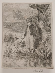 Een vissende jongen door Johan Adolph Kittendorff
