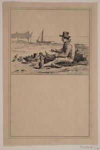 De visser en de eend. Nr. 17 in Chr. Winther en M. Rørbye, "25 Afbeeldingen voor kleine kinderen" door Johan Adolph Kittendorff