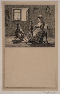 Moeder en zoon. Nr. 18 in Chr. Winther en M. Rørbye, "25 Afbeeldingen voor kleine kinderen"
