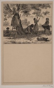 Onder de appelboom. Nr. 21 in Chr. Winther en M. Rørbye, "25 Afbeeldingen voor kleine kinderen"