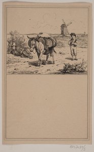De ezel. Nr. 4 in Chr. Winther en M. Rørbye, "25 Afbeeldingen voor kleine kinderen" door Johan Adolph Kittendorff