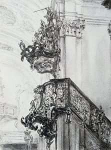 Architectonische studie, 1830-1905 door Adolph Menzel