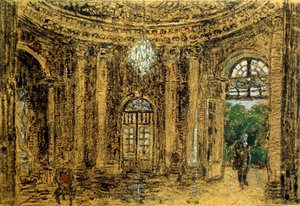 Concert in Sanssouci, Studie, 1850s door Adolph Menzel