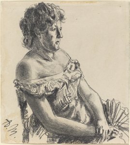 Vrouw in Hofjurk door Adolph Menzel