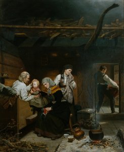 Zegen van grootvader door Adolph Tidemand