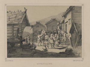 Illustratie uit het boek Noorwegen voorgesteld in tekeningen van Asbjørnsen, P.Chr. en uitgegeven door Chr. Tønsberg (no, 1848) door Adolph Tidemand